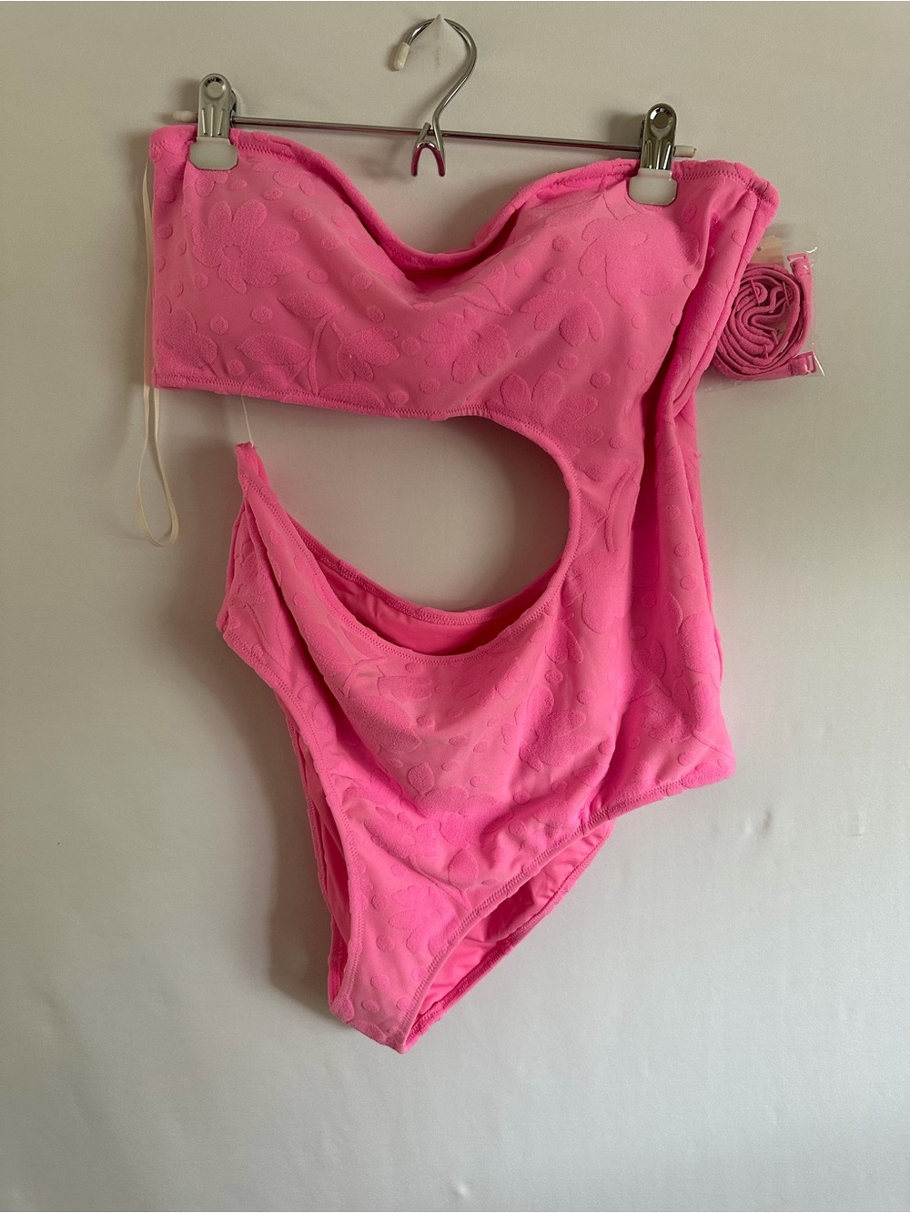Aerie Terry Cut Out Strapless One Piece XXL Women’s Textured Swimwear Trendy